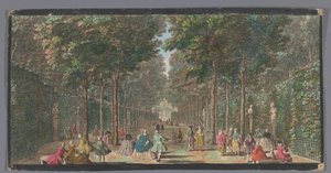 Gezicht op de Salle des Marronniers in de Tuin van Versailles 栗の館（題名） 作： Anonymous