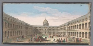 パリのオテル デ アンヴァリッドの中庭の眺め Vüe de la grande cour de l