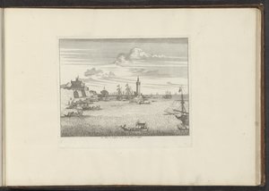 ナポリの灯台と宮殿のある港の眺め Le Mole, le Cinosura, et le Castell Novo, à Naples (オブジェクトのタイトル) ヴェネツィア、リヴォルノ、ナポリ、ローマの宮殿とモニュメント (シリーズ タイトル) 作： Anonymous