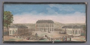 ムードンのシャトー・ド・ベルヴューの正面の眺め Vüe du Chateau de Belle-Vüe Prize du côté de la cour (オブジェクトのタイトル) 作： Anonymous