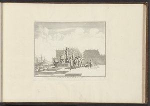 ジェノヴァのウォーターフロントにある宮殿と彫像の眺め Le Palais orné de Statues、au bord dela Mer à Gennes (オブジェクトのタイトル) ヴェネツィア、リヴォルノ、ナポリ、ローマの宮殿とモニュメント (シリーズ タイトル) 作： Anonymous