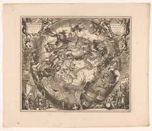 南の星座を含む天体図 Haemisphaerium scenographicum australe coeli stellati et terrae (オブジェクトのタイトル) 作： Anonymous