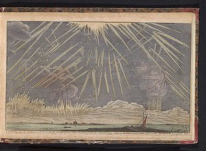 天体現象、1729年 1729 年 11 月 16 日の夕方に見られたセルトツァメの光と空の眺めの画像。Coenraadt Zumbach de Croesfeldt M.D. (アイテムのタイトル) 作： Anonymous