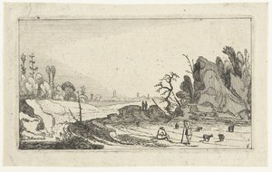岩の近くの羊と羊飼い Esaias van de Velde (連載タイトル) 後の風景 作： Anonymous