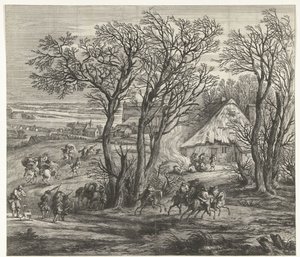 イペレンの前のフランス軍（右のシート）、1678年 作： Anonymous