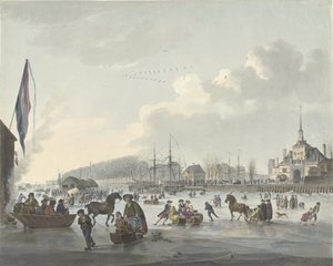 ロッテルダムの氷上エンターテイメント、1784年頃