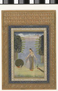 Kakubha ragini: 孔雀の間を歩く孤独な女性 作： Anonymous