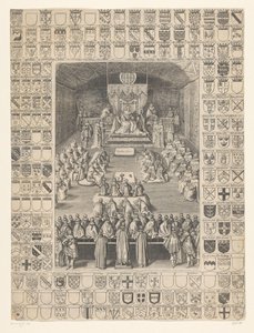 チャールズ 1 世が議会を開会、1628 年 作： Anonymous