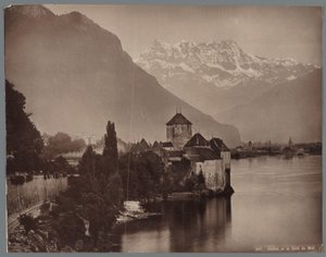 レマン湖のシヨン城、ダン・デュ・ミディの遠景 Chillon et la Dent du Midi (オブジェクトのタイトル) 作： Anonymous