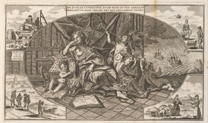 South Seas Company の苦情、1720 年 De Zuidzé Compagnie は風によって頂点に上り詰めた / 今は思いやりのある存在と共にその喪失を嘆いている (オブジェクトのタイトル) The Great Table of Folly (シリーズタイトル) 作： Anonymous