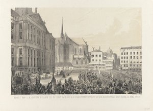 H.M. 国王ウィレム 3 世がダムに到着、H.D. 帝国の首都への厳粛な入場、1849年5月12日（オブジェクトのタイトル）