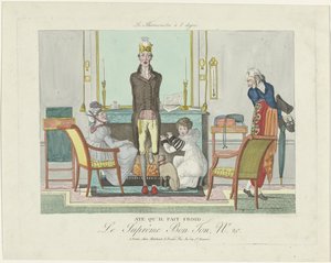 Le Supreme Bon Ton, The 8 Degree Thermometer, 1800-1815, No. 20: ええ、寒いです。 作： Anonymous
