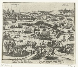 ナッソーのルイがモンスを去る、1572年 作： Anonymous