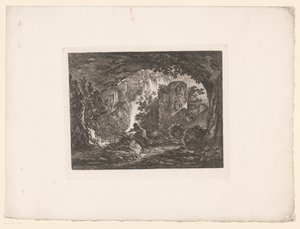 蛇から逃げる男 イグナス・デュヴィヴィエによる絵画の版画（シリーズタイトル） Differens Sujets Graves et dessinés par Ignace du Vivier: d