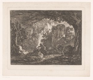 蛇から逃げる男 イグナス・デュヴィヴィエによる絵画の後の版画（シリーズタイトル） Differens Sujets Graves et dessinés par Ignace du Vivier: d