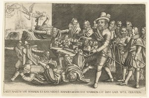 マウリッツは小麦を籾殻から分離します, 1618 作： Anonymous
