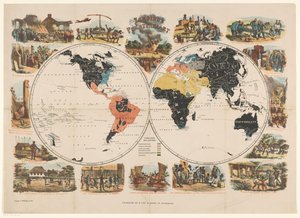 ミッションの世界地図と宗教シーン 委託はがき（オブジェクトのタイトル） 作： Anonymous