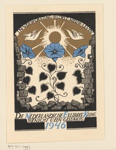 Nederlandsche Exlibriskring からの 1946 年の新年の願い 作： Anonymous