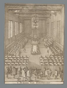 ドルドレヒト教会会議の開会、1618 年 ドルドレヒト教会会議 (オブジェクトのタイトル) 作： Anonymous