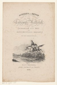 馬が川を飛び越える タイトル ページ: Lodewijk Rellstab、ジョーカーと真剣さ、1838 年 作： Anonymous