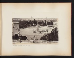ローマのポポロ広場、背景にサンピエトロ大聖堂、イタリア ポポロ広場。 Roma (オブジェクトのタイトル) 作： Anonymous