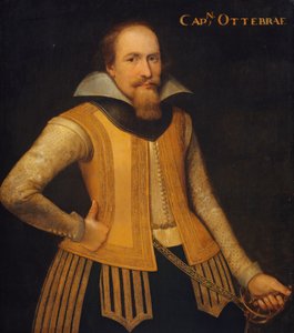 オットー・ブラーエの肖像、デーン人から再分割ジーランドへの会社の船長、1610年にブランデンブルクの軍務に就く 作： Anonymous