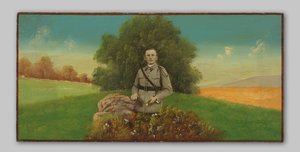 描かれた風景の中の無名の兵士の肖像 作： Anonymous