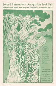 Reclamebiljet voor de Second International Antiquarian Book Fair te Los Angeles 第 2 回国際古本博覧会 (オブジェクトのタイトル) 作： Anonymous