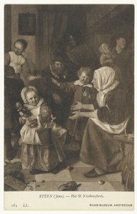 Jan SteenによるSint-Nicolaasfeestの絵画の複製 聖ニコラスの饗宴 (オブジェクトのタイトル) アムステルダム国立美術館（シリーズタイトル） 作： Anonymous