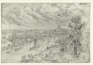 はしけと網漁師のいる川の風景 七景（連載タイトル） 作： Anonymous