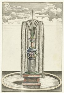 短い柱の丸い洗面器 Architectura Curiosa Nova (シリーズタイトル) 作： Anonymous