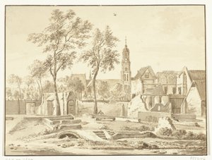 火薬災害後のデルフトの廃墟、1654年 作： Anonymous