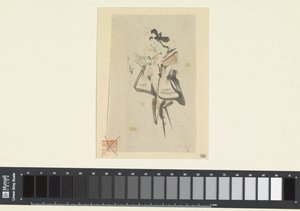 読書する女性のスケッチ 作： Anonymous