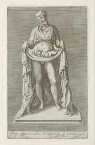 Sculptuur van Priapus アレキサンダー大王の宮殿にあるプリアポスの彫像 (オブジェクトのタイトル) ローマのアンティーク彫刻（シリーズタイトル） 公共の場所で見られるローマ市の古代の彫像のアイコン (シリーズ タイトル) 作： Anonymous