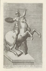 彫刻家 van een Romeinse 兵士 te paard Amos (...) に対する公平 (オブジェクトのタイトル) ローマのアンティーク彫刻（シリーズタイトル） 公共の場で見られるローマ市の古代彫像のアイコン (シリーズ タイトル) 作： Anonymous