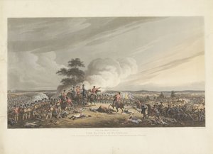 スラグ・ビジ・ウォータールー、1815年 ウォータールーの戦いのモン・サン・ジャンからの眺め、1815年6月18日の夕方7時頃にフランス軍に行われた壮大な突撃の開始時（オブジェクトのタイトル） 作： Anonymous