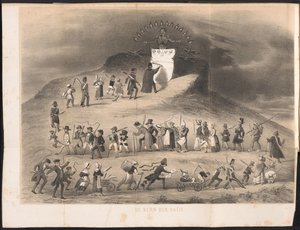 ライデン学生暦の漫画、1854 国家の中核（オブジェクトのタイトル） 作： Anonymous