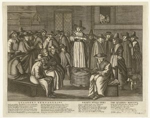 イギリスのクエーカー教徒の漫画、1656 年頃 クエーカー会議 / Fronti Nulla Fides / クエーカー会議 (オブジェクトのタイトル) 作： Anonymous