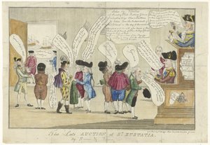 聖ユスタティウスの英語の漫画、1781 セント ユースタティアでのレイト オークション (オブジェクトのタイトル) 作： Anonymous