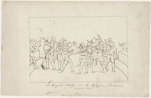 国王の選出をめぐるベルギー国民会議の不和に関する風刺漫画、1831 年 Le Congrès Belge ou la Ménagerie en désordre. (d