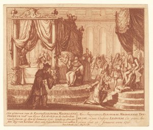 1720 年 1 月 19 日、プファルツ ノイブルクの皇后エレオノーラの死の床 キセリン・エレオノーラ・マグダレナ・テレサ・ウォードの死。 カイザー・レオポルドの 65 歳 (...) (オブジェクトのタイトル) 作： ピーター・シェンク（II）