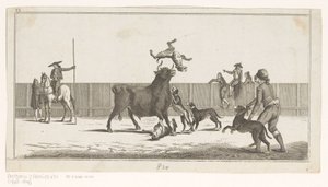 犬に襲われた雄牛 Coleccion de las principales suertes de una corrida de toros (オブジェクトのシリーズ タイトル) 闘牛の最重要技集（連載タイトル） 作： Anonymous