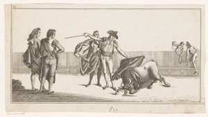 マタドールに刺された雄牛 Coleccion de las principales suertes de una corrida de toros (オブジェクトのシリーズ タイトル) 闘牛の最重要技集（連載タイトル） 作： Anonymous