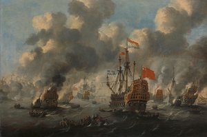 メドウェイに対するオランダの襲撃、1667 作： Anonymous