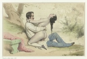 セックスをしている 3 つのカップル 風景の中の求愛カップル 愛し合う三組のカップル（シリーズタイトル）