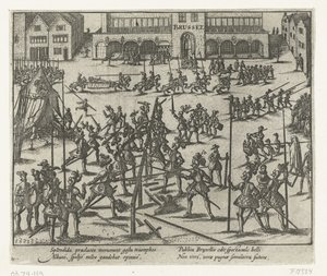 ブリュッセルのグランプラスでのトーナメント、1569年 作： Anonymous