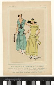 非常にパリジャン、1923 年、No. 2: A. PRÉVOST & Cie によるファブリックとリボン。 リヨンから…