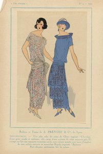 非常にパリジャン、1923年、No. 3：A. PRÉVOSTによるリボンとファブリック...SENTIMENTALES...