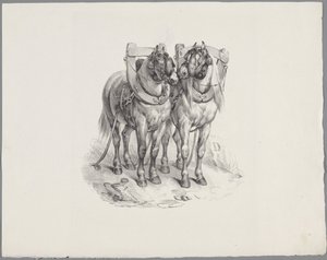 ハーネスを付けられた 2 頭の馬 Six Little Animal Studies (シリーズタイトル) Six Little Beast Studies (オブジェクトに関するシリーズ タイトル) 作： Anonymous
