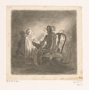 トランプをする 5 人の女性 作： Anonymous